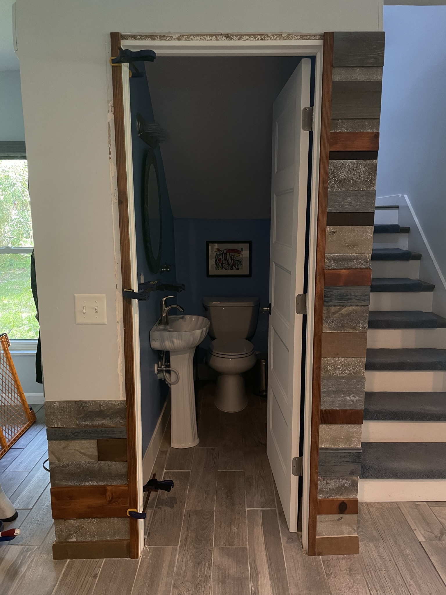 The New Bathroom Door and Wall – Keane & Coastal