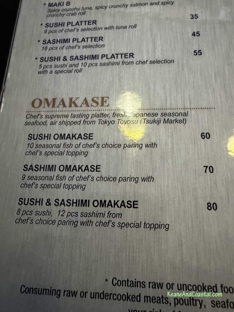 yamasaki omakase menu
