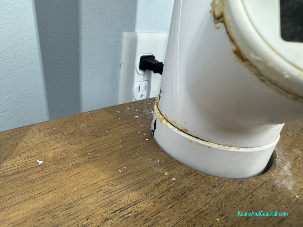 crusty white buildup on Gardyn